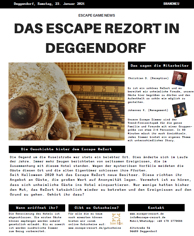 Escape ReZort Zeitung